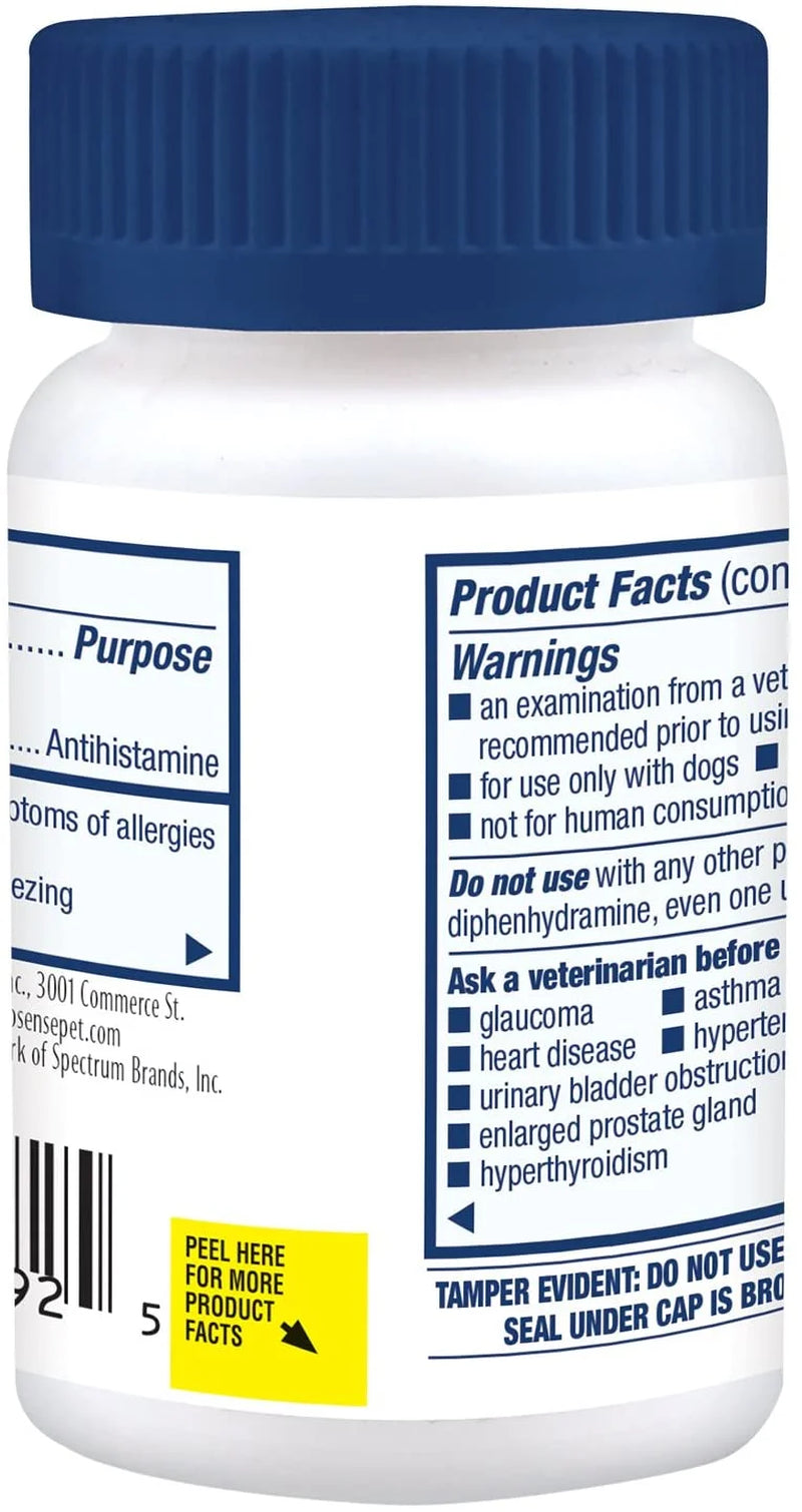 Canine Antihistamine Tablets for Itch and Allergy Relief, 100 Count